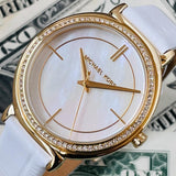 Michael Kors Cinthia Mother of Pearl Dial White Leather Strap Watch for Women - MK2662 Buy Now By Michael Kors