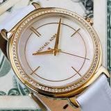 Michael Kors Cinthia Mother of Pearl Dial White Leather Strap Watch for Women - MK2662 Buy Now By Michael Kors