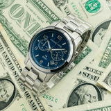 Michael Kors Hunger Stop 100 Series Navy Blue Dial Silver Steel Strap Watch for Women - MK5814 Buy Now By Michael Kors