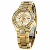 Guess Viva Diamonds Gold Dial Gold Steel Strap Watch for Women - W0111L2 Buy Now By Guess