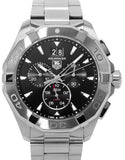 Tag Heuer Aquaracer Chronograph Black Dial Silver Steel Strap Watch for Men - CAY1110.BA0927 Buy Now By Tag Heuer