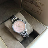 Burberry The Classic Pink Dial Silver Steel Strap Watch for Women - BU10111 Buy Now By Burberry