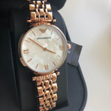 Emporio Armani Mother of Pearl Dial Rose Gold Steel Strap Watch For Women - AR11110 Buy Now By Emporio Armani