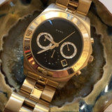 Marc Jacobs Blade Chronograph Black Dial Gold Steel Strap Watch for Women - MBM3309 Buy Now By Marc Jacobs