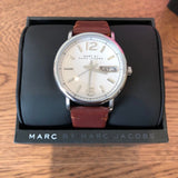 Marc Jacobs Fergus White Dial Brown Leather Strap Watch for Men - MBM5080 Buy Now By Marc Jacobs
