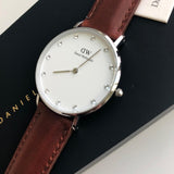 Daniel Wellington Classy St Mawes White Dial Brown Leather Strap Watch For Women - DW00100079 Buy Now By Daniel Wellington