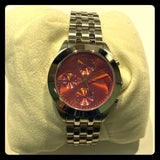 Marc Jacobs Peeker Chronograph Pink Dial Silver Steel Strap Watch for Women - MBM3372 Buy Now By Marc Jacobs