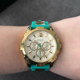 Guess Intrepid 2 Silver Dial Two Tone Rubber Strap Watch For Women - W0325L4 Buy Now By Guess