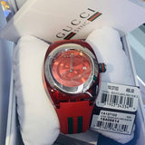 Gucci Sync XXL Quartz Red Dial Red Rubber Strap Unisex Watch - YA137103 Buy Now By Gucci