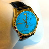 Gucci G Timeless Turquoise Blue Dial Black Leather Strap Watch For Men - YA126462 Buy Now By Gucci