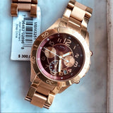 Marc Jacobs Rock Chronograph Mother of Pearl Red Dial Rose Gold Steel Strap Unisex Watch - MBM3251 Buy Now By Marc Jacobs