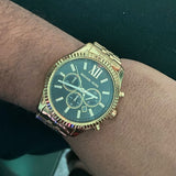 Michael Kors Lexington Chronograph Green Dial Gold Steel Strap Watch for Men - MK8446 Buy Now By Michael Kors