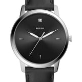 Fossil The Minimalist Carbon Series Black Dial Black Leather Strap Watch for Men - FS5497 Buy Now By Fossil