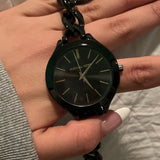 Michael Kors Slim Runway Black Dial Black Steel Strap Watch for Women - MK3317 Buy Now By Michael Kors