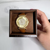Michael Kors Catlin Champagne Dial Brown Leather Strap Watch for Women - MK2375 Buy Now By Michael Kors