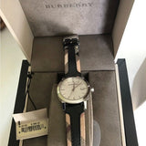 Burberry The City White Dial Black Haymarket Leather Strap Watch for Women - BU9150 Buy Now By Burberry