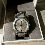 Burberry The City Nova White Dial Checked Brown Leather Strap Watch for Men - BU9357 Buy Now By Burberry