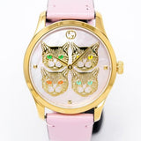 Gucci G Timeless Quartz Mother of Pearl Dial Pink Leather Strap Watch For Women - YA1264132 Buy Now By Gucci