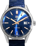 Tag Heuer Carrera Quartz Diamonds Blue Dial Blue Leather Strap Watch for Women - WAR1114.FC6391 Buy Now By Tag Heuer