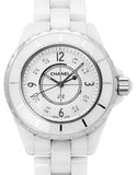 Chanel J12 Diamonds Quartz Ceramic White Dial White Steel Strap Watch for Women - J12 H2422 Buy Now By Chanel