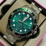 Fossil FB-03 Chronograph Green Dial Silver Steel Strap Watch for Men - FS5726 Buy Now By Fossil