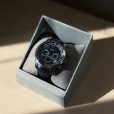 Guess Horizon Chronograph Quartz Black Dial Blue Leather Strap Watch For Men - W0380G3 Buy Now By Guess