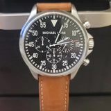Michael Kors Gage Chronograph Quartz Black Dial Brown Leather Strap Watch For Men - MK8333 Buy Now By Michael Kors