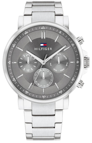 Tommy Hilfiger Tyson Chronograph Grey Dial Silver Steel Strap Watch For Men - 1710604 Buy Now By Tommy Hilfiger