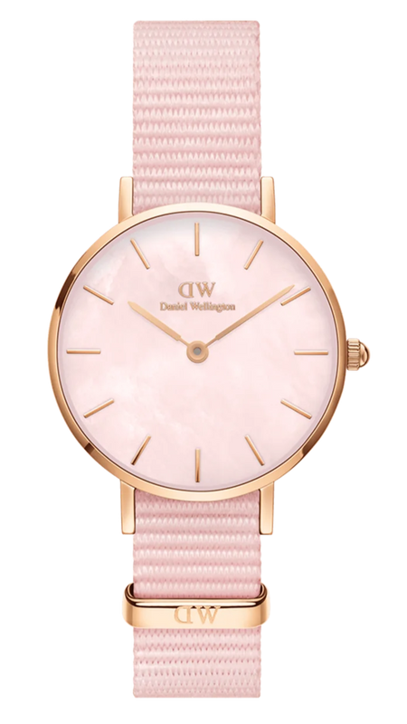 Daniel Wellington Petite Mother of Pearl Pink Dial Pink Nylon Strap Watch For Women - DW00100512 Buy Now By Daniel Wellington