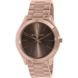 Michael Kors Slim Runway Brown Dial Rose Gold Stainless Steel Strap Watch for Women - MK3181 Buy Now By Michael Kors