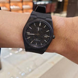 Tissot PRX Powermatic 80 Carbon Black Dial Black Rubber Strap Watch for Men - T137.907.97.201.00