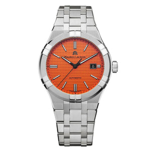 Maurice Lacroix Aikon Automatic Date Orange Dial Silver Steel Strap Watch For Men - AI6008-SS00F-530-E Buy Now By Maurice Lacroix