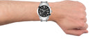 Guess Atlas Chronograph Black Dial Silver Steel Strap Watch For Men - W0668G3 Buy Now By Guess