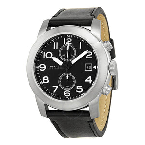 Marc Jacobs Larry Chronograph Black Dial Black Leather Strap Watch for Men - MBM5033 Buy Now By Marc Jacobs