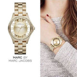 Marc Jacobs Henry Transparent Gold Dial Gold Steel Strap Watch for Women - MBM3338 Buy Now By Marc Jacobs