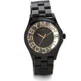 Marc Jacobs Henry Transparent Black Dial Black Steel Strap Watch for Women - MBM3255 Buy Now By Marc Jacobs
