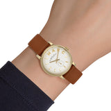 Marc Jacobs Baker White Dial Brown Leather Strap Watch for Women - MBM1317 Buy Now By Marc Jacobs