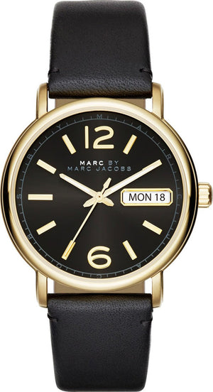 Marc Jacobs Fergus Black Dial Black Leather Strap Watch for Women - MBM8651 Buy Now By Marc Jacobs