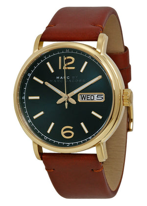 Marc Jacobs Fergus Green Dial Brown Leather Strap Watch for Men - MBM5077 Buy Now By Marc Jacobs