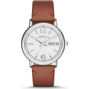 Marc Jacobs Fergus White Dial Brown Leather Strap Watch for Women - MBM8649 Buy Now By Marc Jacobs