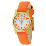 Marc Jacobs Henry Dinky White Dial Orange Leather Strap Watch for Women - MBM1236 Buy Now By Marc Jacobs