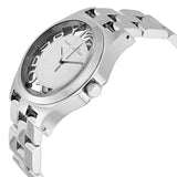 Marc Jacobs Henry Transparent Silver Dial Silver Steel Strap Watch for Women - MBM3205 Buy Now By Marc Jacobs