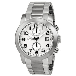 Marc Jacobs Larry Chronograph White Dial Silver Steel Strap Watch for Men - MBM5030 Buy Now By Marc Jacobs