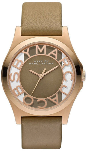 Marc Jacobs Henry Dinky Skeleton Beige Dial Beige Leather Strap Watch for Women - MBM1245 Buy Now By Marc Jacobs