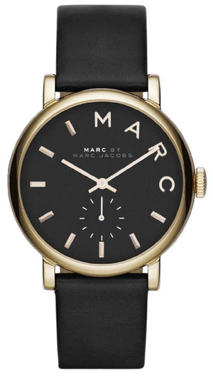Marc Jacobs Baker Black Dial Black Leather Strap Watch for Women - MBM1269 Buy Now By Marc Jacobs