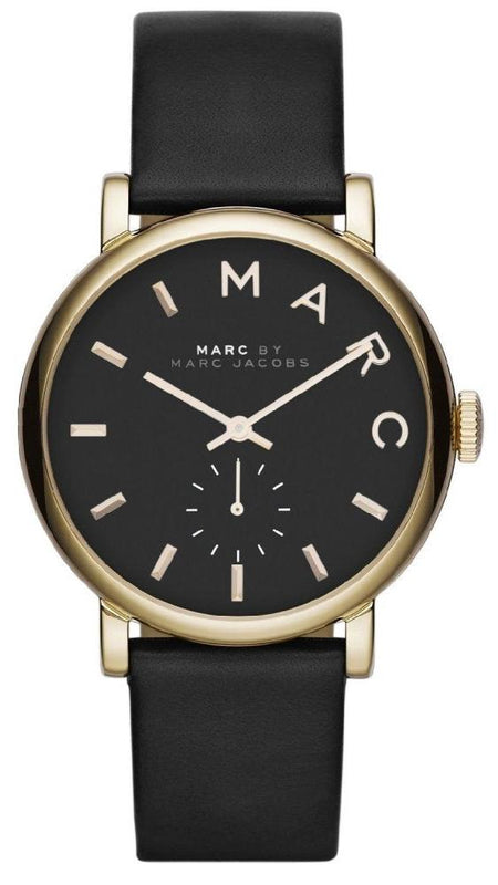 Marc Jacobs Baker Black Dial Black Leather Strap Watch for Women - MBM1269 Buy Now By Marc Jacobs
