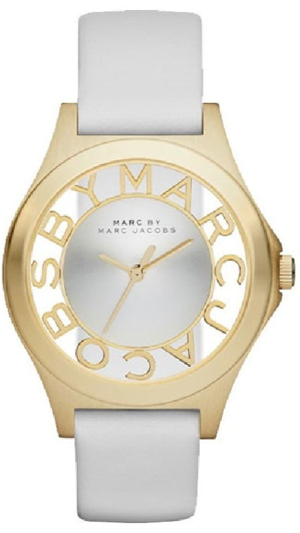 Marc Jacobs Henry Skeleton White Dial White Leather Strap Watch for Women - MBM1339 Buy Now By Marc Jacobs