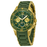 Marc Jacobs Rock Chronograph Green Dial Green Silicone Strap Watch for Women - MBM2597 Buy Now By Marc Jacobs