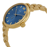 Marc Jacobs Sally Blue Dial Gold Steel Strap Watch for Women - MBM3366 Buy Now By Marc Jacobs