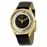Marc Jacobs Tether Black Dial Black Leather Strap Watch for Women - MBM1376 Buy Now By Marc Jacobs